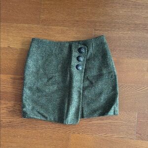 Sezane Green Mini Wrap Skirt
